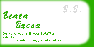 beata bacsa business card